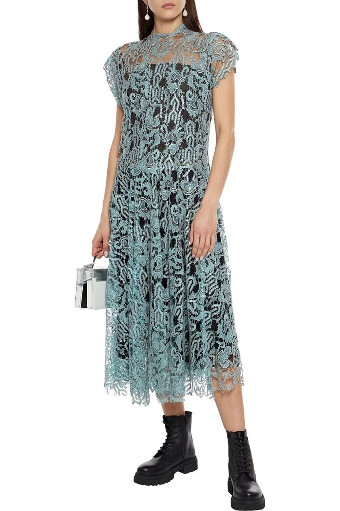 商品Valentino|Gathered metallic guipure lace midi dress,价格¥17841,第4张图片详细描述
