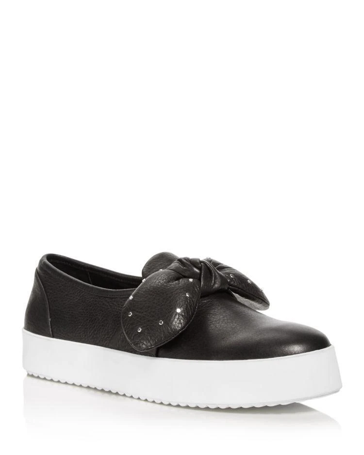 商品Rebecca Minkoff|Women's Stacey Leather Studded Bow Slip-On Sneakers,价格¥337,第1张图片