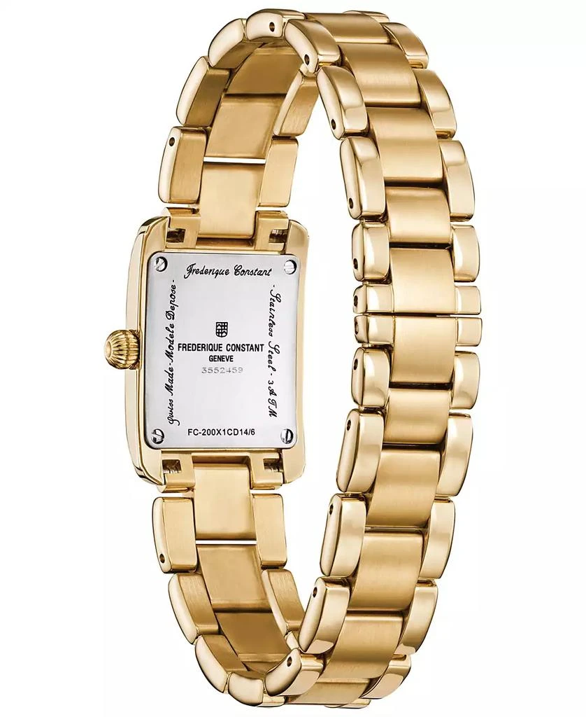 商品Frederique Constant|Women's Swiss Classic Carree Diamond (1/20 ct. t.w.) Gold-Tone Stainless Steel Bracelet Watch 23mm,价格¥11172,第3张图片详细描述