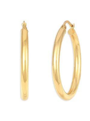 商品Saks Fifth Avenue|14K Yellow Gold Tube Hoop Earrings,价格¥1459,第2张图片详细描述