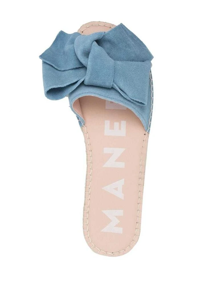 商品Manebi|Manebi Manebì Womans Hamptons Leather Slide Sandals With Pale Blue Suede Bow,价格¥1167,第4张图片详细描述