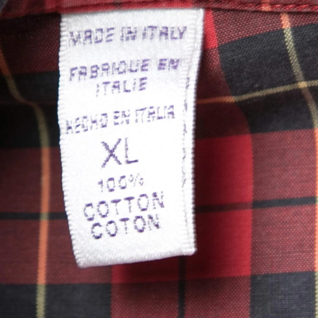 商品[二手商品] Ralph Lauren|Ralph Lauren Purple Label Red Checked Cotton Button Front Shirt XL ,价格¥1007,第5张图片详细描述