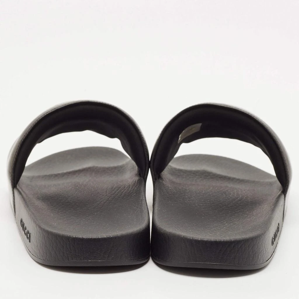 商品Gucci|Gucci Black/White Leather Interlocking G Pool Slides Size 42,价格¥3179,第5张图片详细描述