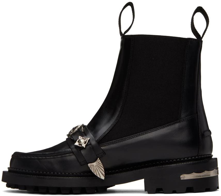 商品Toga Pulla|SSENSE Exclusive Black Embellished Chelsea Boots,价格¥1252,第3张图片详细描述