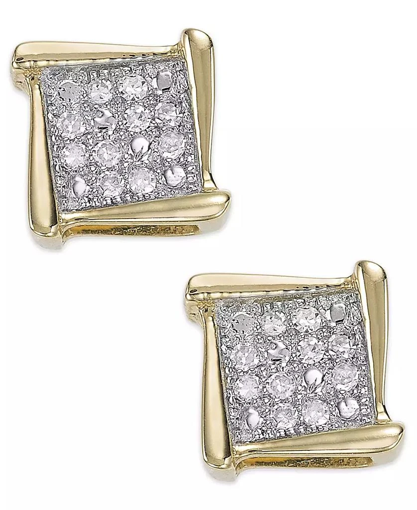 商品Macy's|Diamond Accent Square Stud Earrings in 10k White, Yellow or Rose Gold,价格¥752,第1张图片