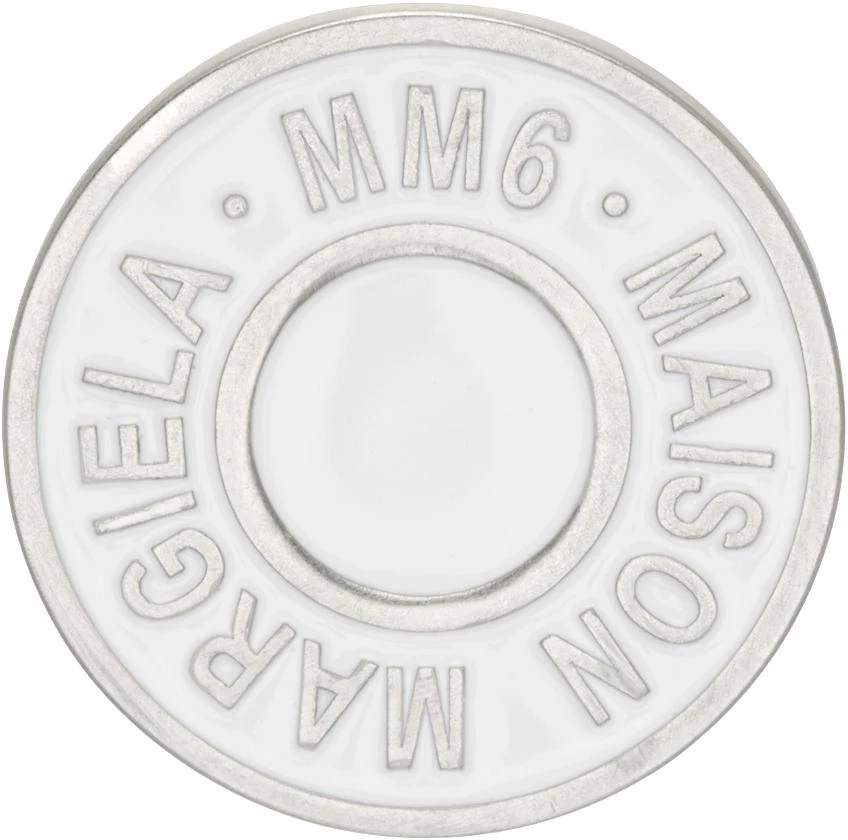 商品MM6|White & Silver Round Logo Pin,价格¥1417,第1张图片