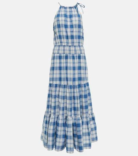商品Ralph Lauren|格纹棉质加长连衣裙,价格¥2484,第1张图片