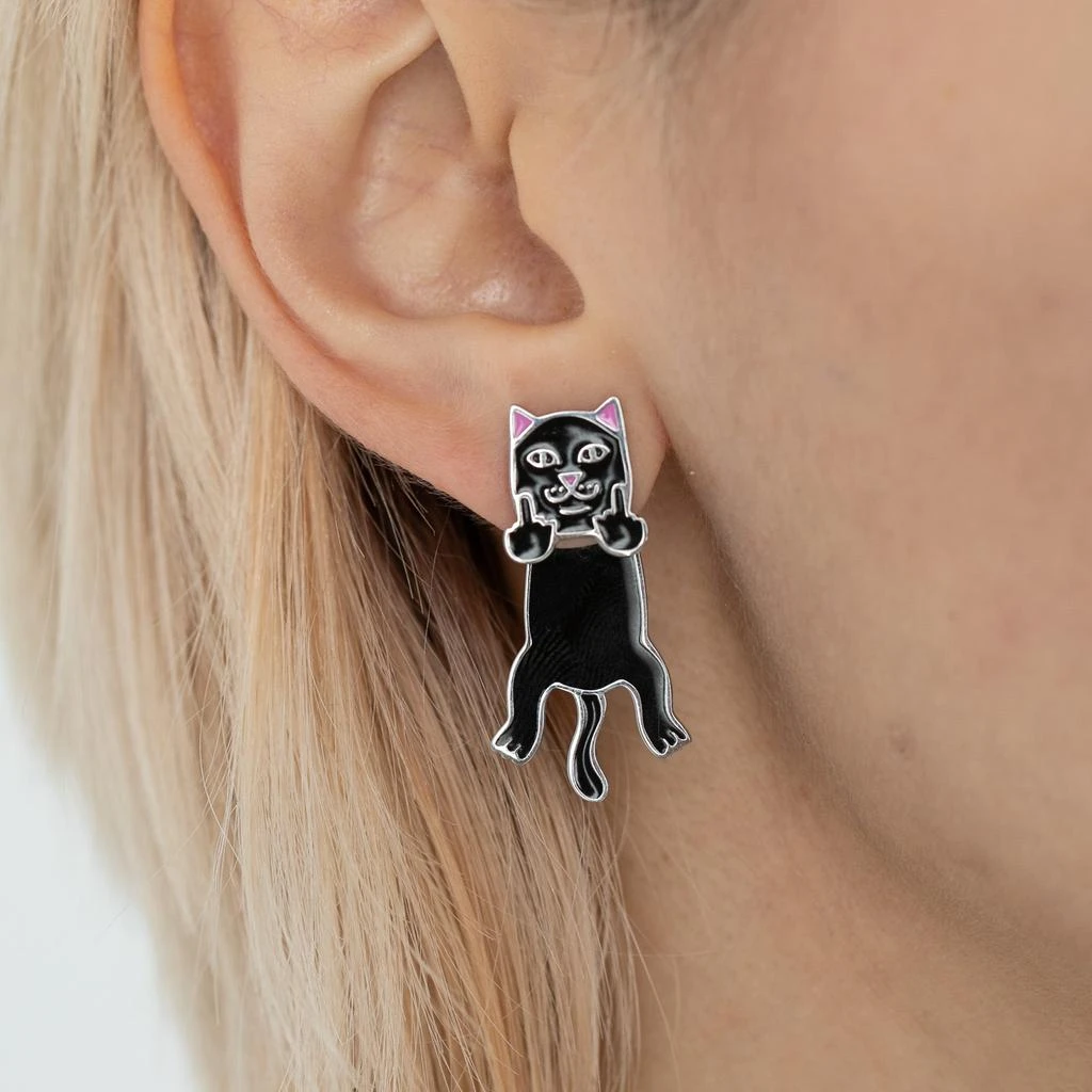 商品RIPNDIP|Naughty Jerm Earrings (Black),价格¥112,第4张图片详细描述