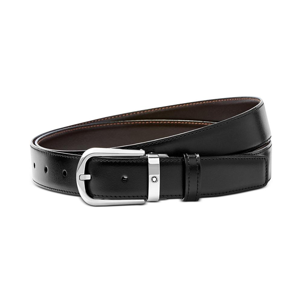 Men's Horseshoe Buckle Reversible Leather Belt商品第1张图片规格展示