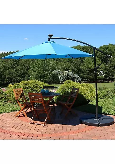 商品Sunnydaze Decor|Decor 9.5 Ft Solar Cantilever Offset Patio Umbrella   Azure,价格¥1410,第1张图片