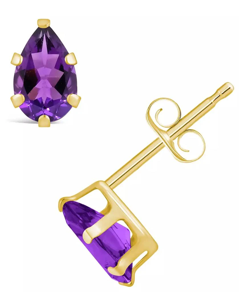 商品Macy's|Gemstone Stud Earrings in 10k Yellow Gold,价格¥2061,第1张图片