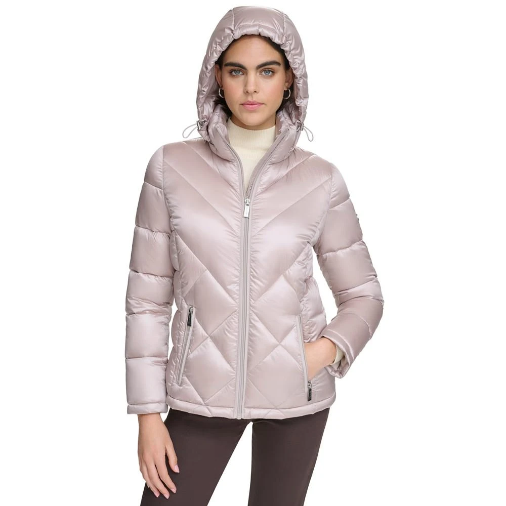 商品Calvin Klein|Women's Shine Hooded Packable Puffer Coat, Created for Macy's,价格¥898,第5张图片详细描述