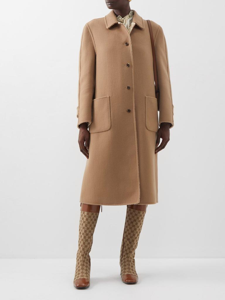商品Gucci|Reversible GG-jacquard wool-blend coat,价格¥29280,第4张图片详细描述