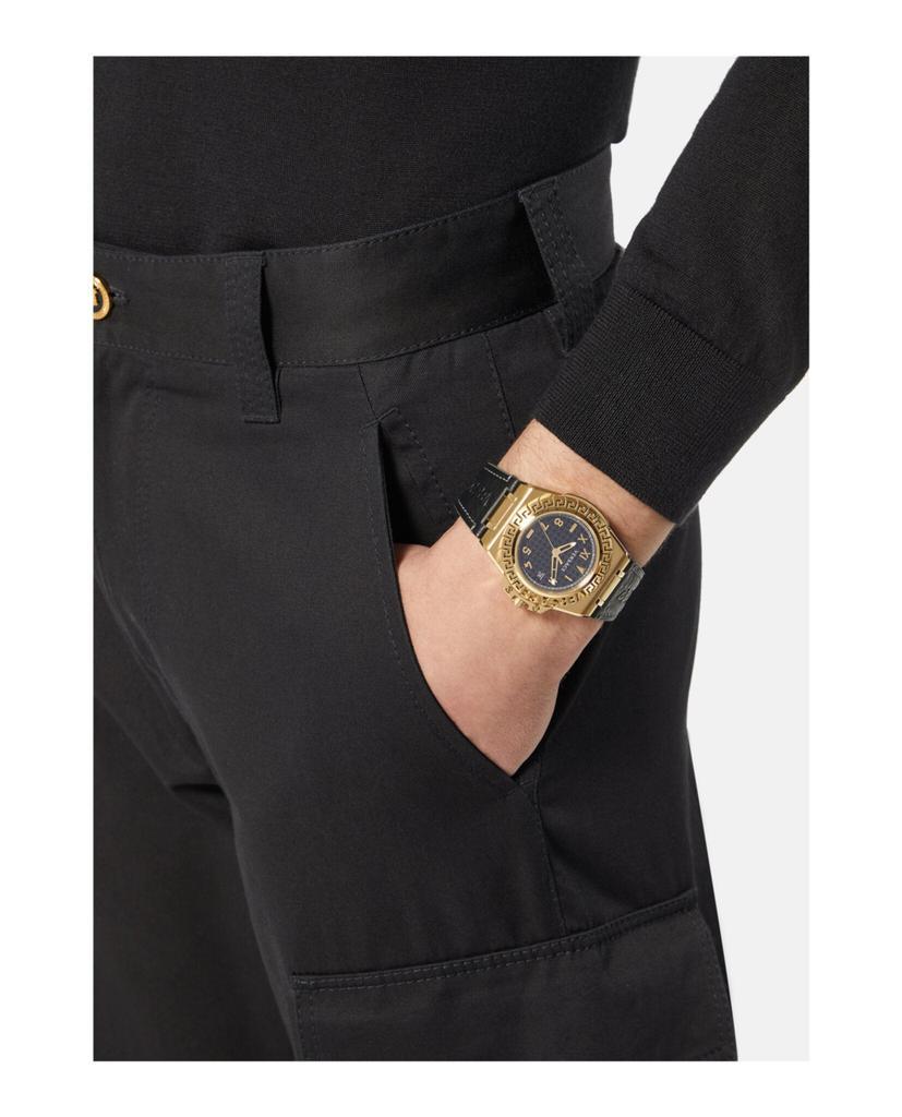 商品Versace|Greca Reaction Leather Watch,价格¥6632,第7张图片详细描述
