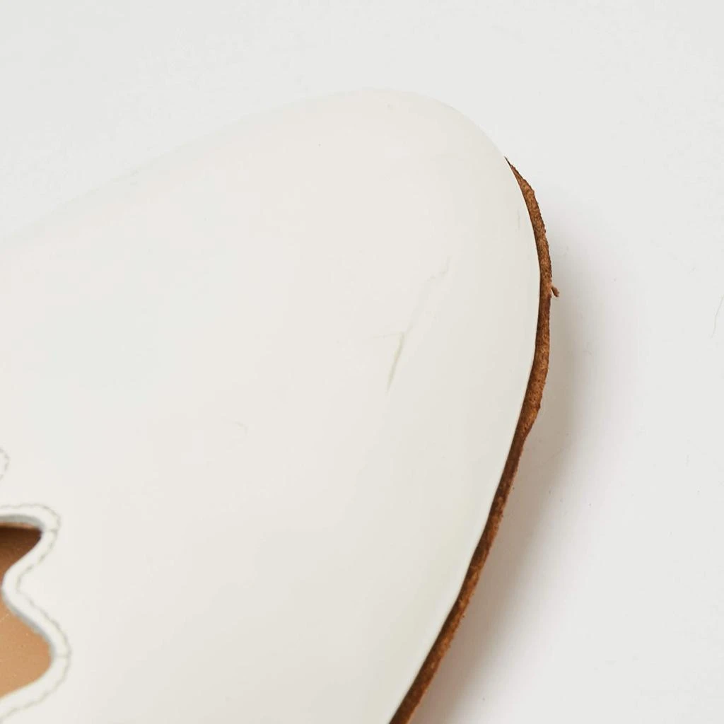 Chloe White Patent Leather Lauren Scalloped Ballet Flats Size 38.5 商品