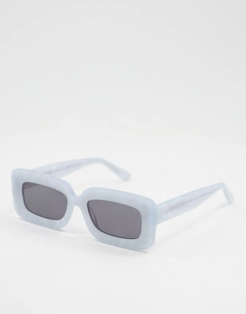 商品ASOS|ASOS DESIGN acetate frame mid square sunglasses in baby blue,价格¥178,第1张图片