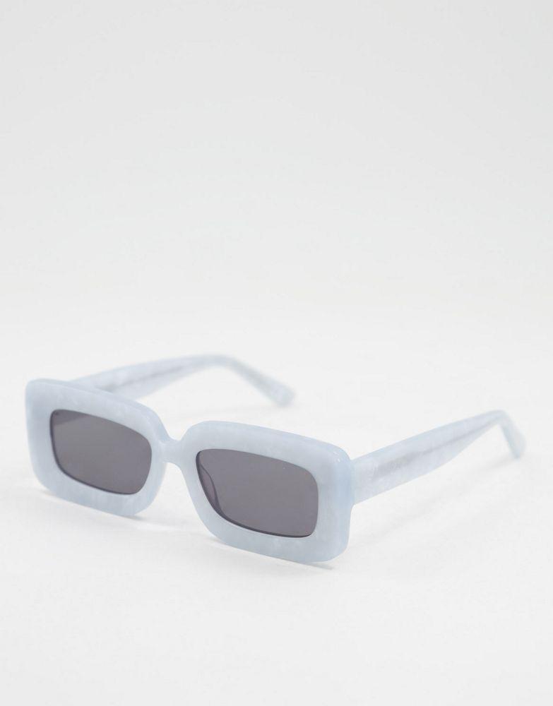 商品ASOS|ASOS DESIGN acetate frame mid square sunglasses in baby blue,价格¥177,第1张图片