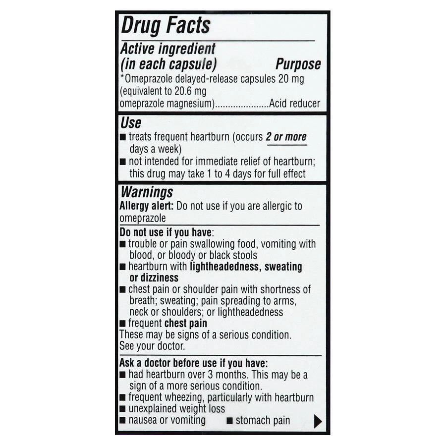 商品Walgreens|Omeprazole Capsules,价格¥134,第3张图片详细描述