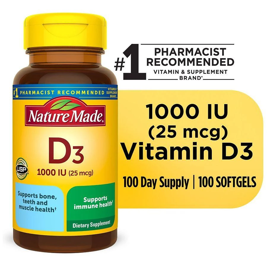 Vitamin D3 1000 IU (25 mcg) Softgels 商品