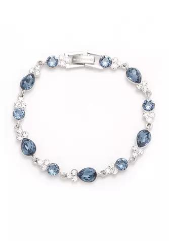 Silver Tone Crystal Flex Bracelet商品第1张图片规格展示