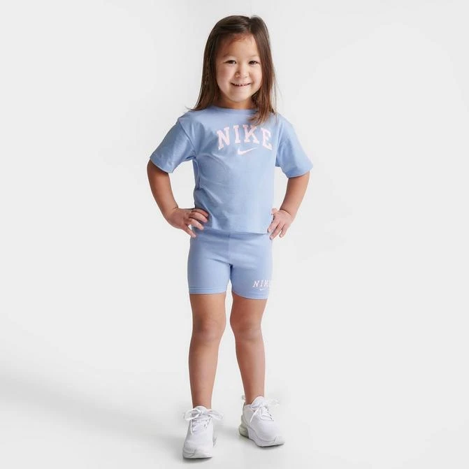 商品NIKE|Girls' Toddler Nike T-Shirt and Bike Shorts Set,价格¥151,第1张图片