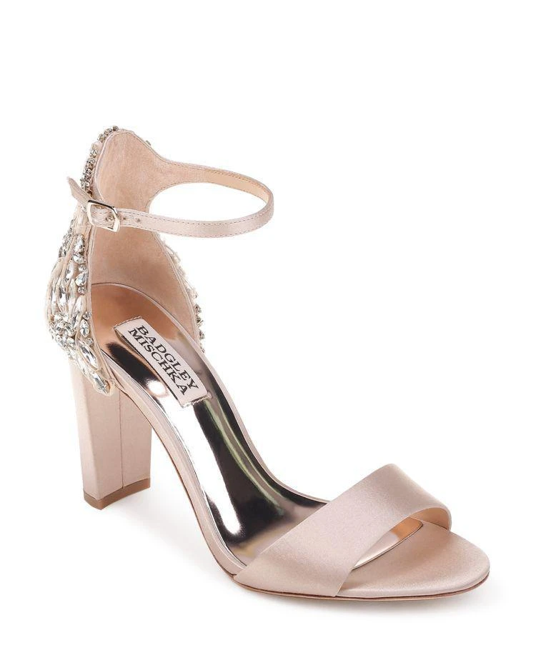 商品Badgley Mischka|Women's Seina Embellished Satin Ankle Strap Sandals,价格¥856,第1张图片