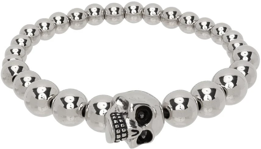 商品Alexander McQueen|Silver Skull Bracelet,价格¥1298,第1张图片