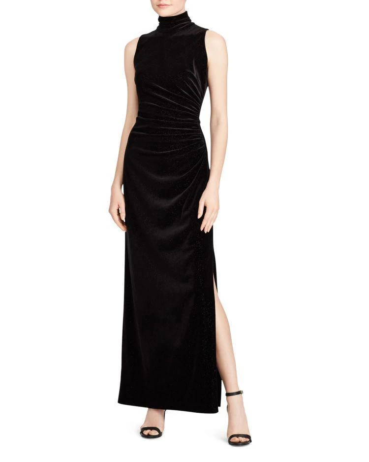 商品Ralph Lauren|Sleeveless Metallic Velvet Gown,价格¥1189,第1张图片