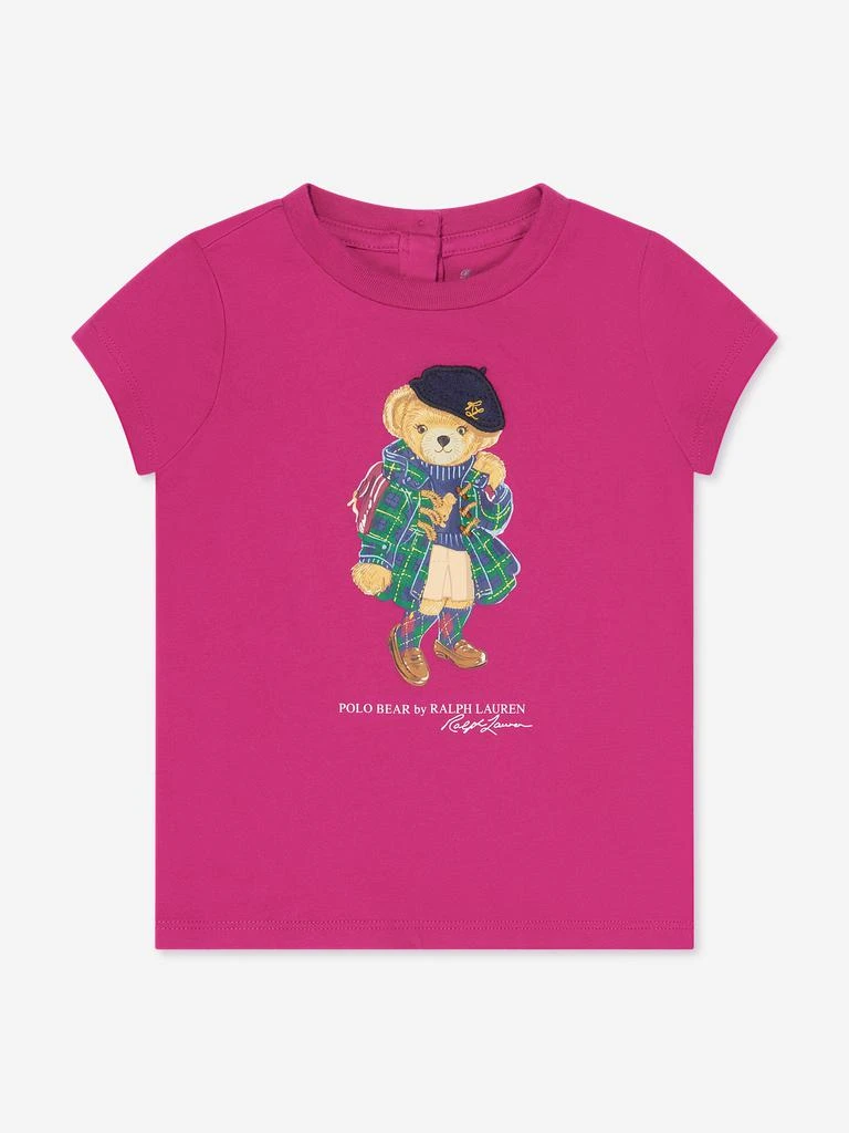 商品Ralph Lauren|Baby Girls Bear T-Shirt in Pink,价格¥435,第1张图片