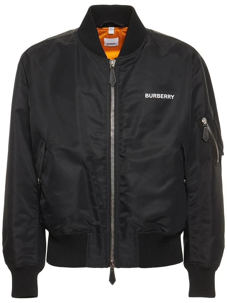 商品Burberry|Logo Print Nylon Bomber Jacket,价格¥14462,第4张图片详细描述