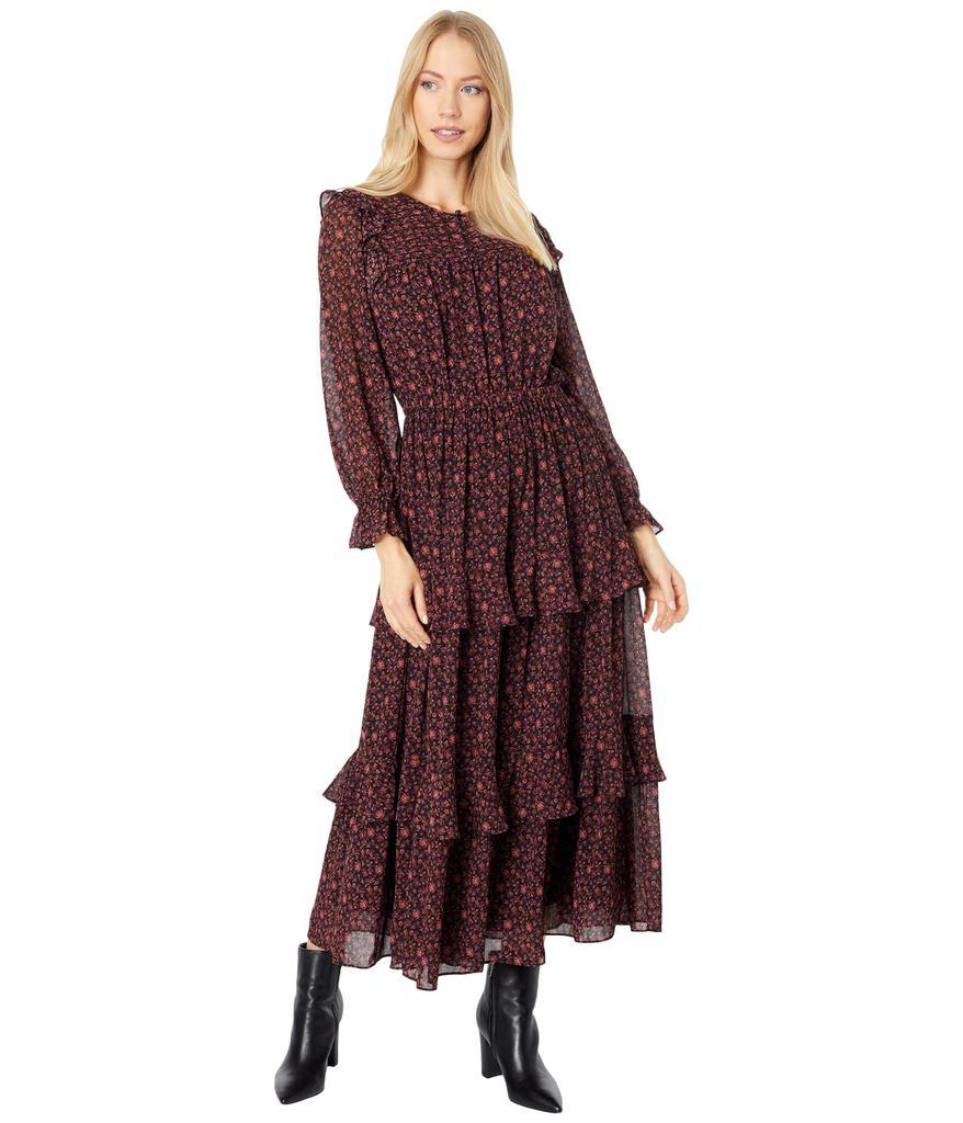 商品Madewell|(Re)sourced Georgette Tiered Ruffle Midi Dress in Orchard Floral,价格¥413,第1张图片