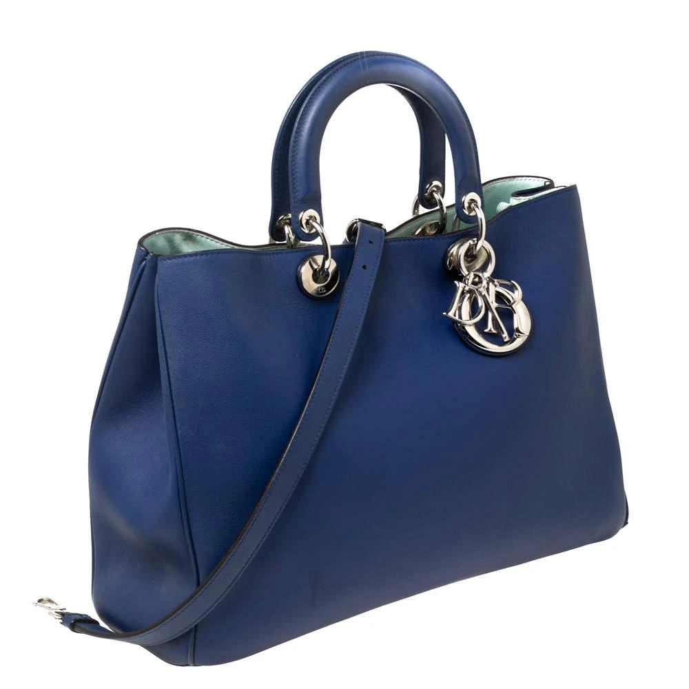 商品[二手商品] Dior|Dior Navy Blue Leather Large Diorissimo Shopper Tote,价格¥6190,第3张图片详细描述
