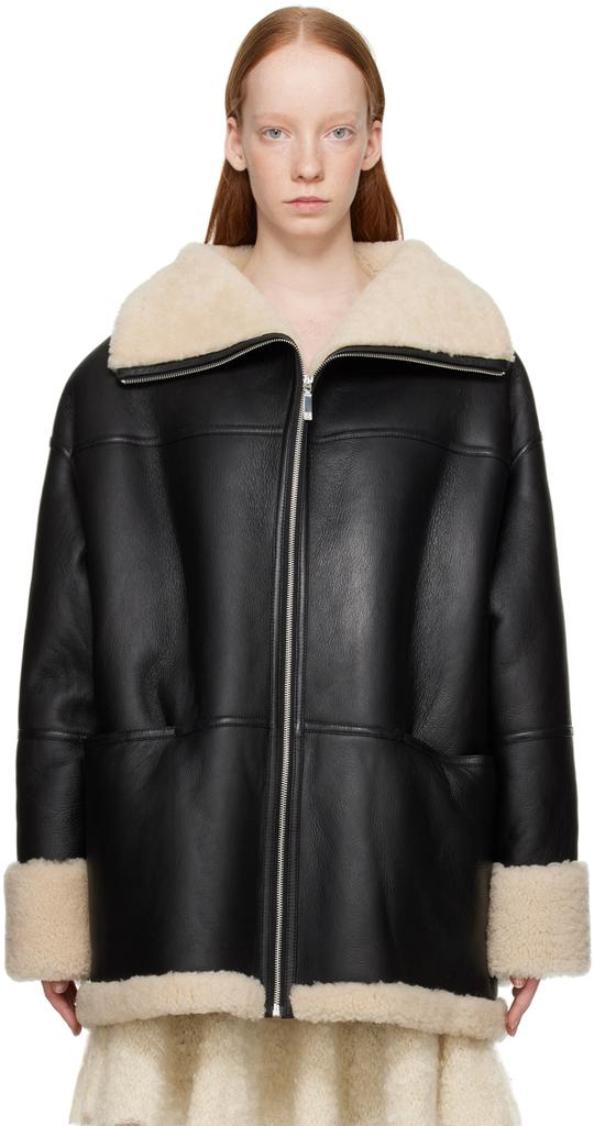 Black Signature Shearling Jacket商品第1张图片规格展示