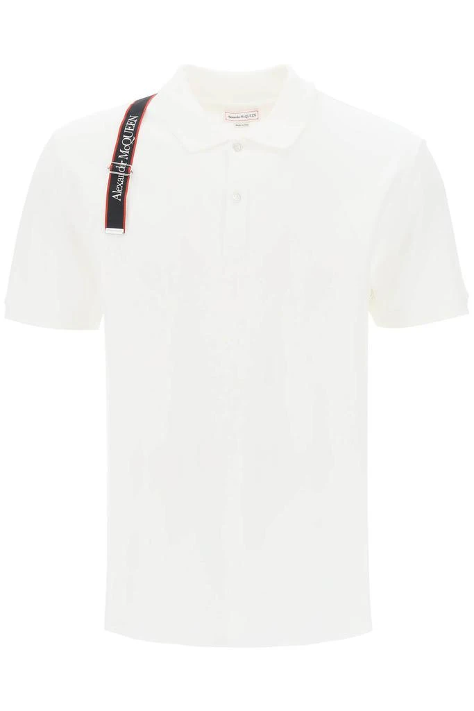 商品Alexander McQueen|harness polo shirt with selvedge logo,价格¥2405,第1张图片