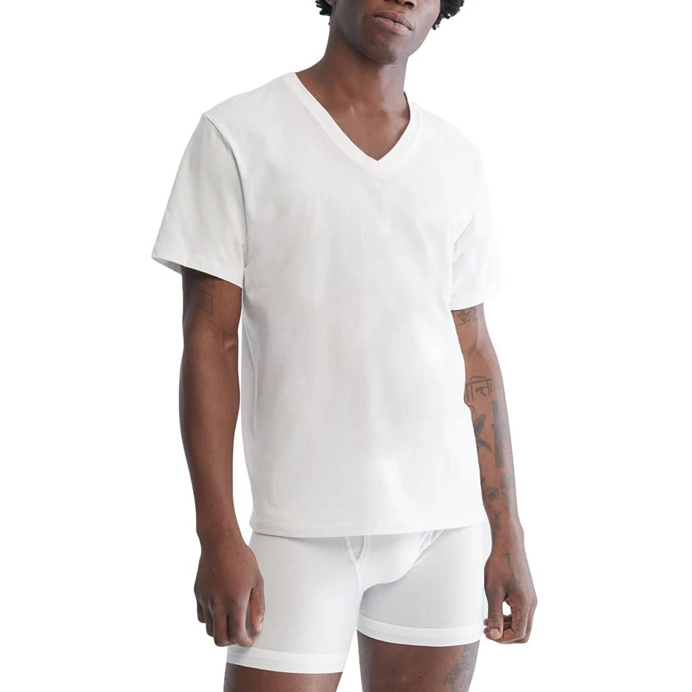 商品Calvin Klein|Men's 5-Pk. Cotton Classics V-Neck Undershirts, Created for Macy's,价格¥521,第3张图片详细描述