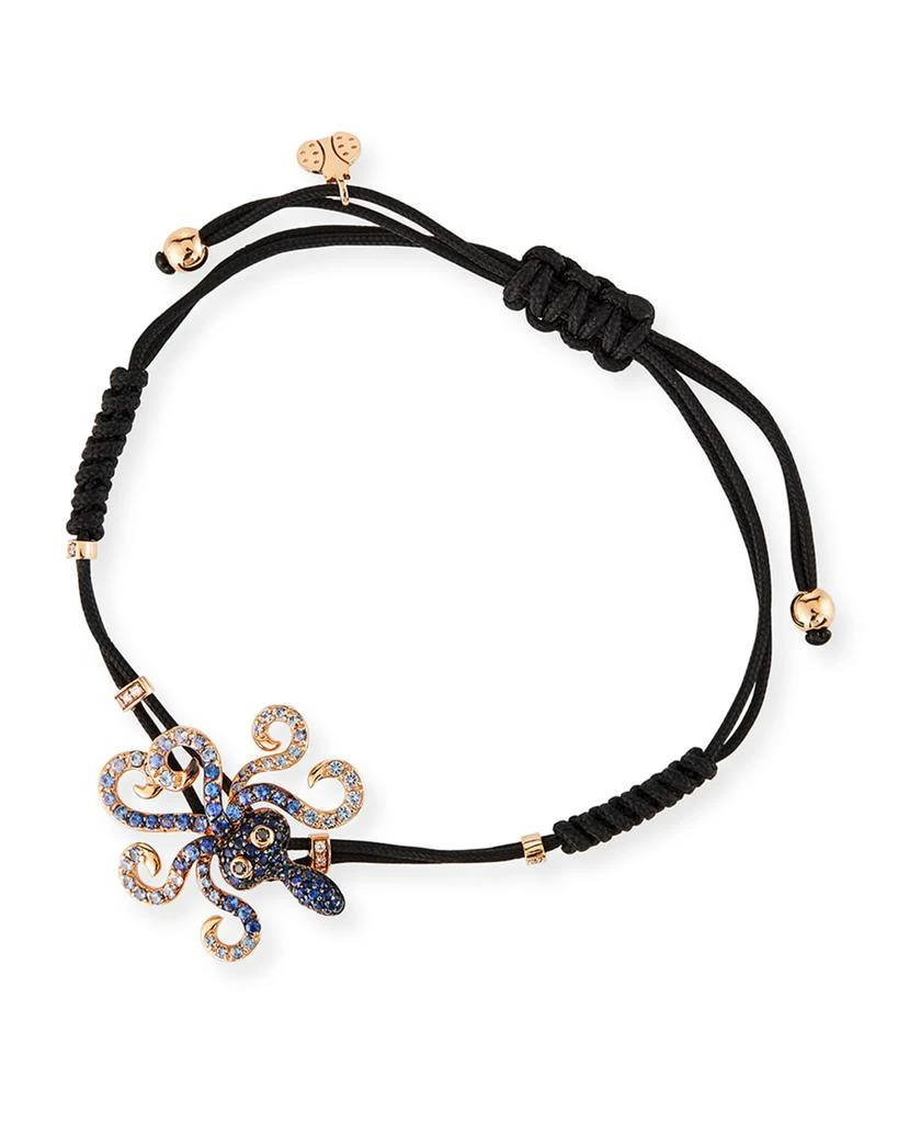 商品Pippo Perez|18k White Gold Diamond and Sapphire Octopus Pull-Cord Bracelet,价格¥31322,第1张图片