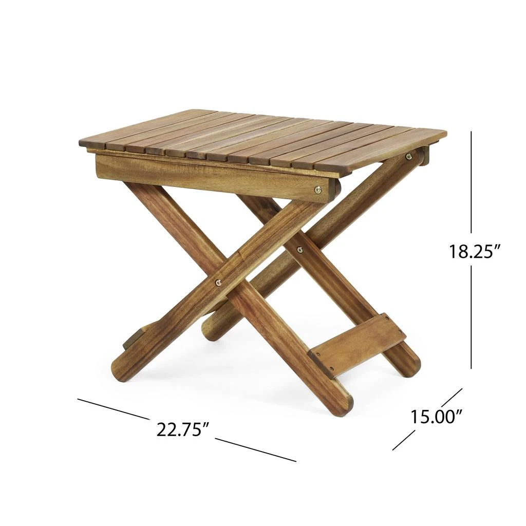 商品Streamdale Furniture|Streamdale Outdoor Folding Wooden Side Table,价格¥649,第5张图片详细描述
