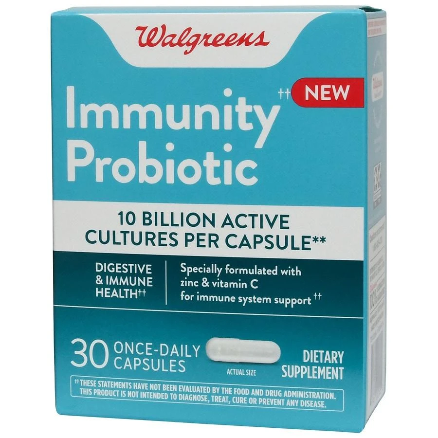 商品Walgreens|Daily Immunity Probiotic Capsules with Vitamin C,价格¥124,第5张图片详细描述