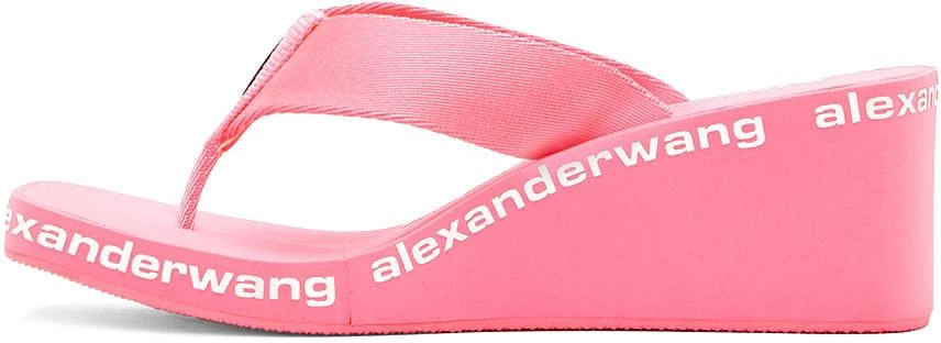 商品Alexander Wang|Pink AW Wedge Flip Flop Sandals,价格¥1157,第3张图片详细描述