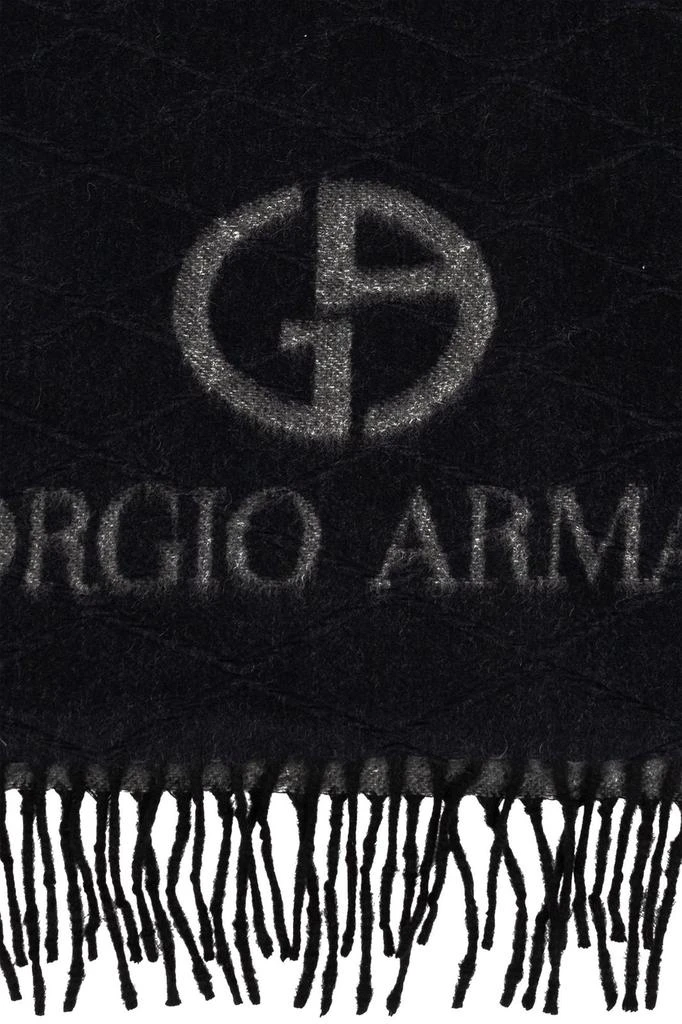 商品Giorgio Armani|Giorgio Armani Logo Printed Fringed Scarf,价格¥2665,第3张图片详细描述