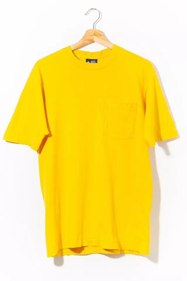 商品Urban Outfitters|Vintage 1990s Blank Single Stitch Yellow Pocket Cotton T-Shirt Made in USA,价格¥661,第3张图片详细描述
