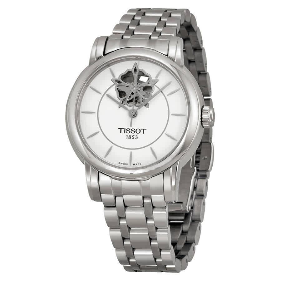 商品Tissot|心媛系列镂空花朵不锈钢表带腕表 T0502071101104,价格¥1843,第1张图片
