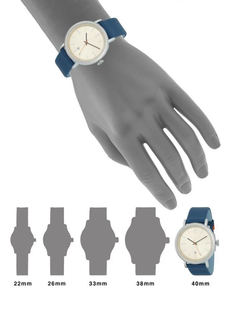 商品Ted Baker London|Etched Stainless Steel Leather Strap Watch,价格¥447,第2张图片详细描述