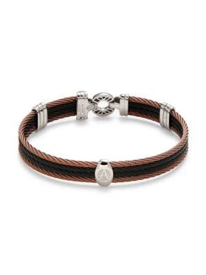 商品ALOR|18K White Gold & Two-Tone Stainless Steel Cable Bracelet,价格¥1974,第1张图片
