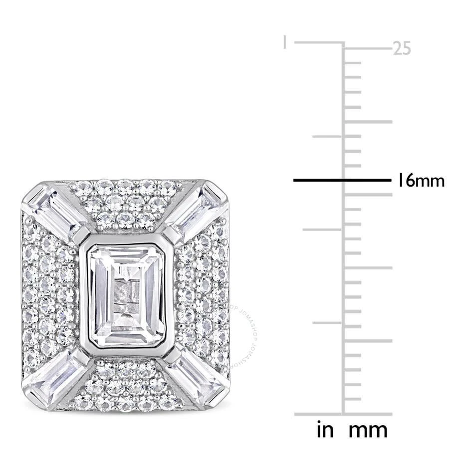 商品Amour|5-3/4CT TGW Octagon Baguette and Round-cut Created White Sapphire Cufflinks In Sterling Silver,价格¥1190,第2张图片详细描述