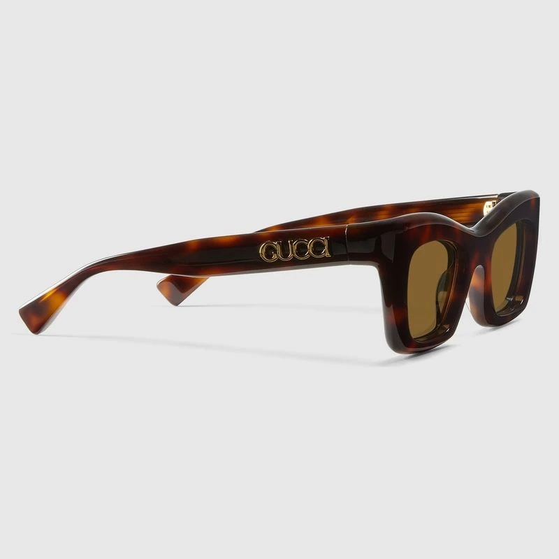 商品Gucci|【预售3-5天】Gucci古驰女士玳瑁色猫眼太阳镜墨镜,价格¥2725,第4张图片详细描述