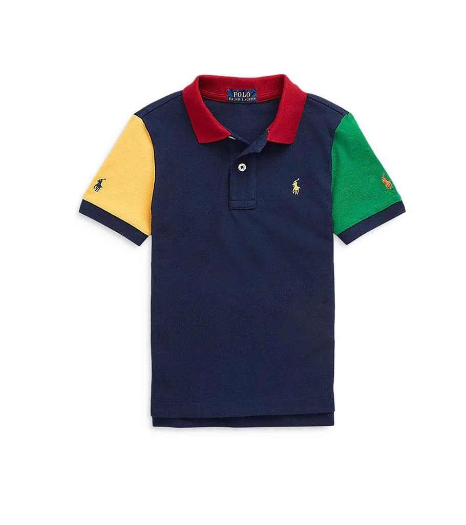 商品Ralph Lauren|Boys' Colorblocked Cotton Mesh Polo Shirt - Little Kid,价格¥222,第2张图片详细描述