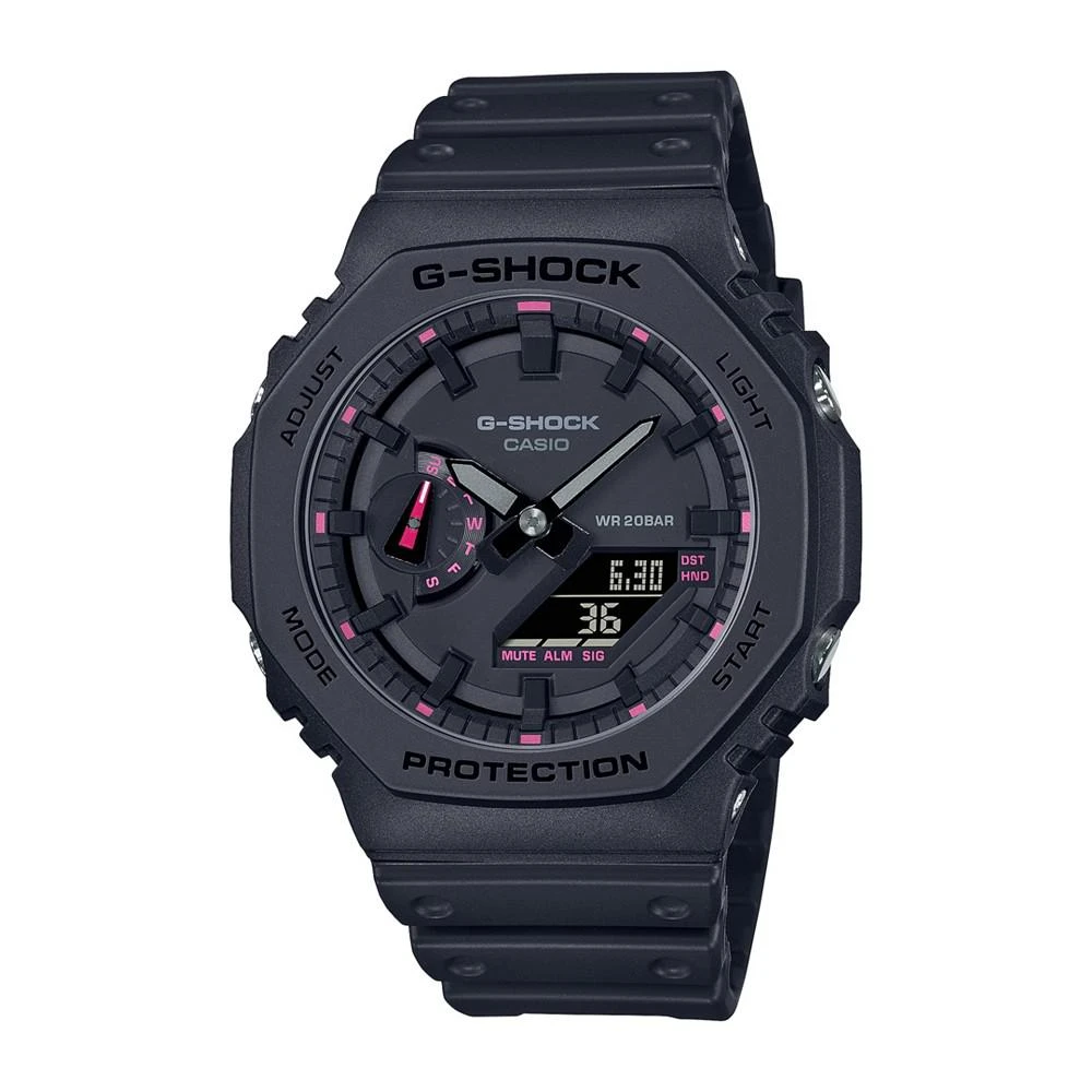 商品G-Shock|Men's Two-Hand Quartz Analog Digital Black Resin Watch, 45.4mm, GA2100P-1A,价格¥744,第1张图片