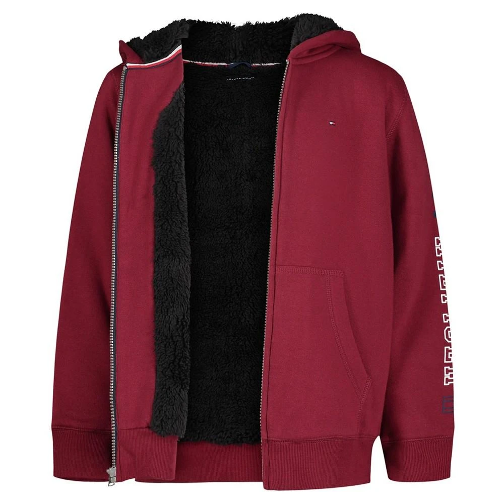 商品Tommy Hilfiger|Toddler Boys Screen Long Sleeve Zip Sherpa- 100% Polyester Hoodie,价格¥82,第2张图片详细描述