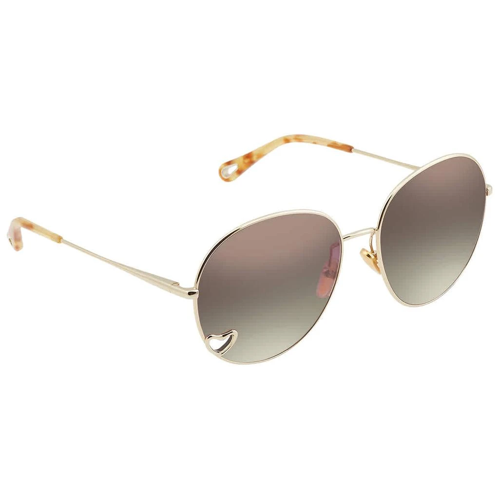商品Chloé|Brown Gradient Round Ladies Sunglasses CH0027S 001 61,价格¥1075,第1张图片